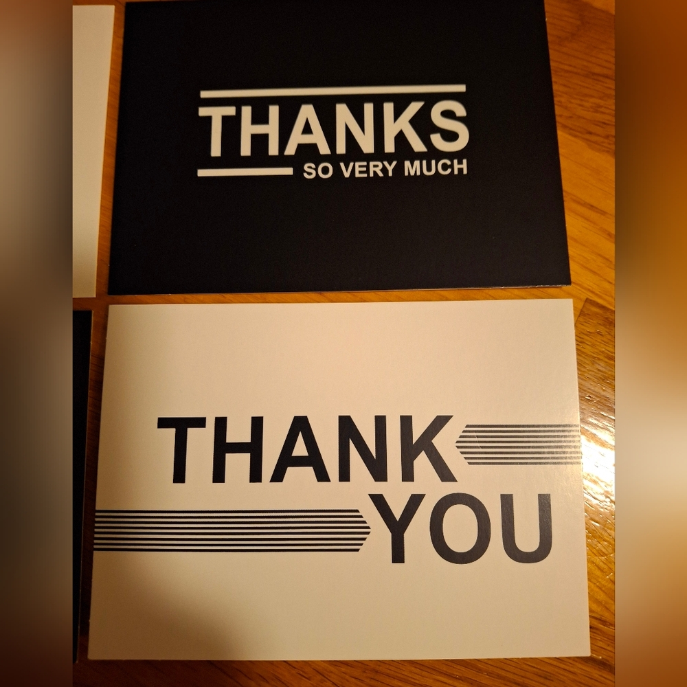 Hallmark Black-and-White Assorted Blank Thank you Notes, Pack of 48 NIB